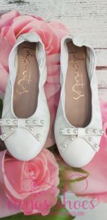 Bailarinas Papanatas blanco perlado 2