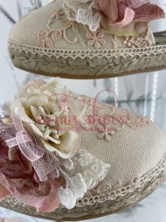 Alpargatas Gulliver bordada salmón