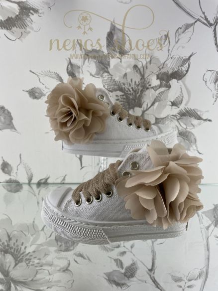 Zapatillas Eli flor beige