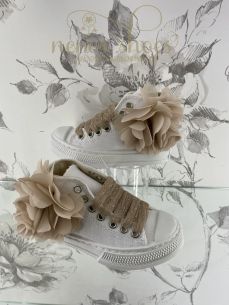 Zapatillas Eli flor beige