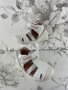 Sandalias Biomecanics blanco-plata 2