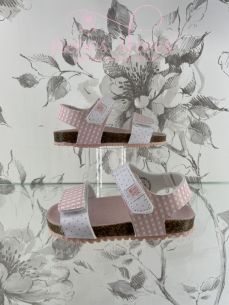 Sandalias Garvalín Bio cuadros rosa