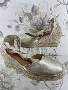 Alpargatas Confetti cuña champán 2