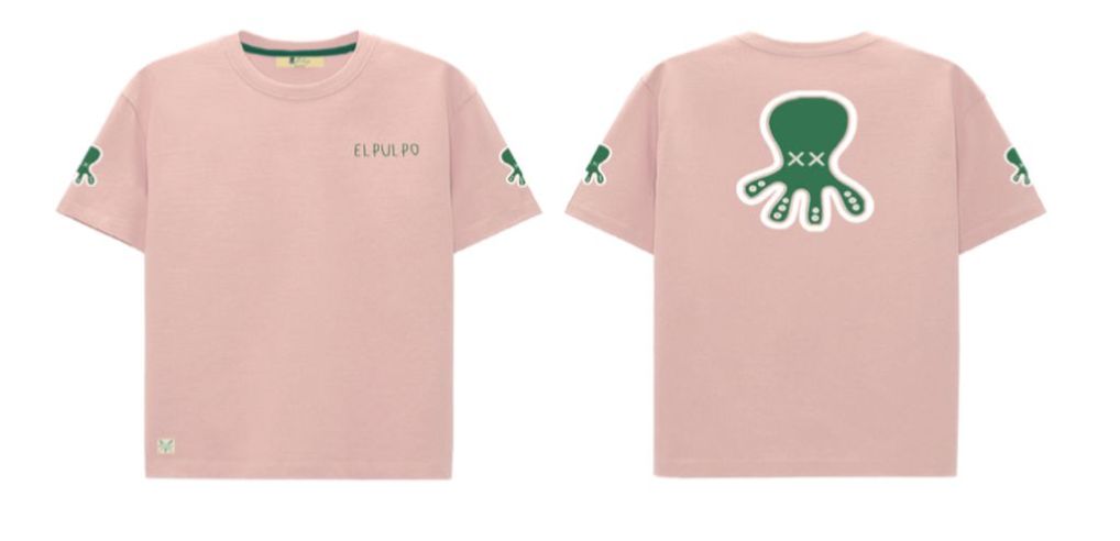 Camiseta El Pulpo back logo rosa