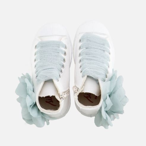 Zapatillas Eli flor verde agua