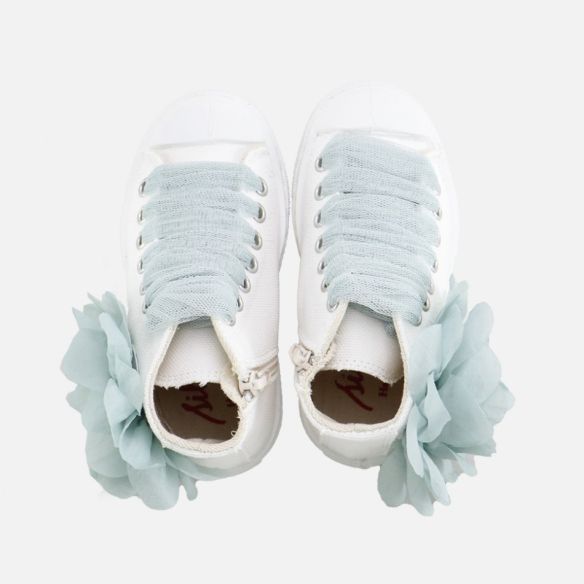 Zapatillas Eli flor verde agua