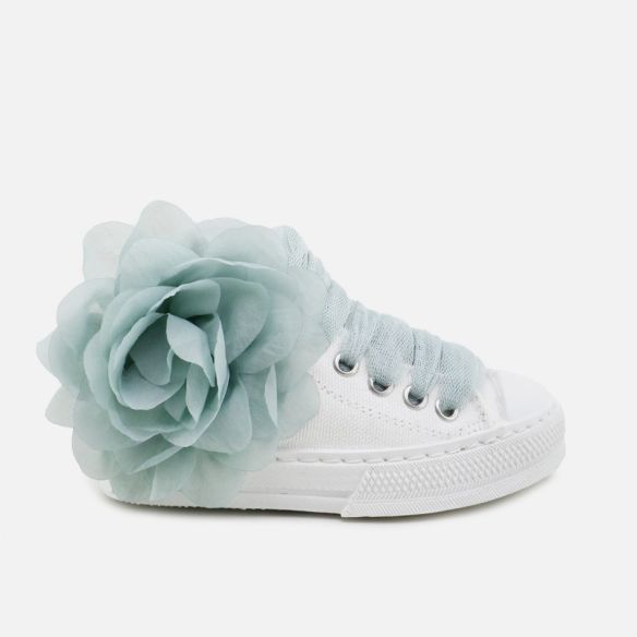 Zapatillas Eli flor verde agua