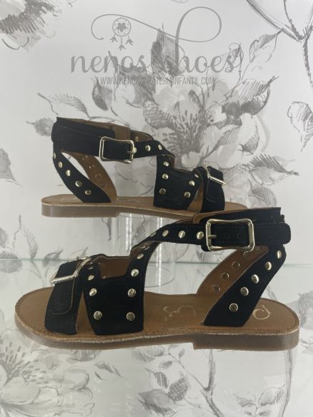 Sandalias Eli tachas serraje