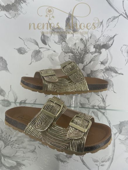 Sandalias Eli bio hebillas rafia