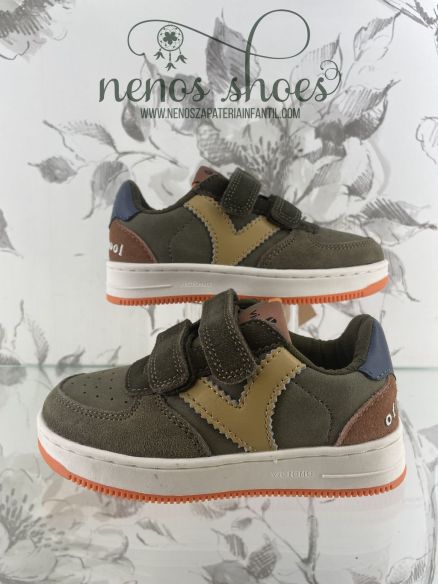 Zapatillas Victoria Tiempo tiras efecto piel & serraje