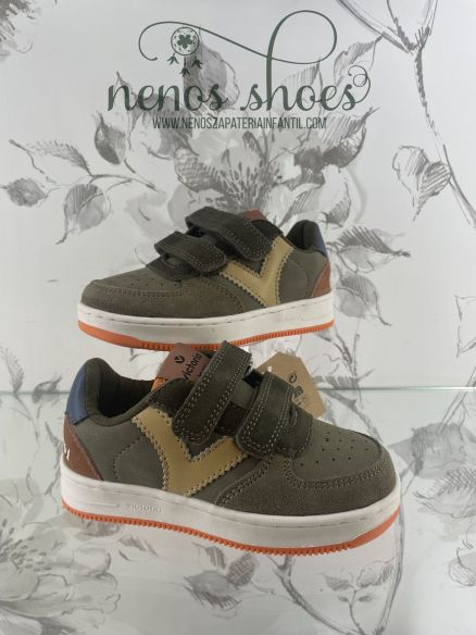 Zapatillas Victoria Tiempo tiras efecto piel & serraje