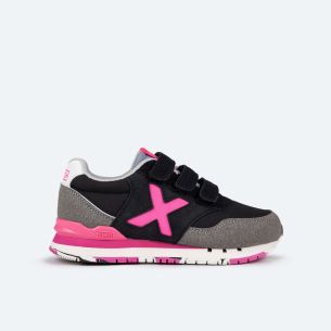 Deportivas Munich Dash negro-fucsia 2