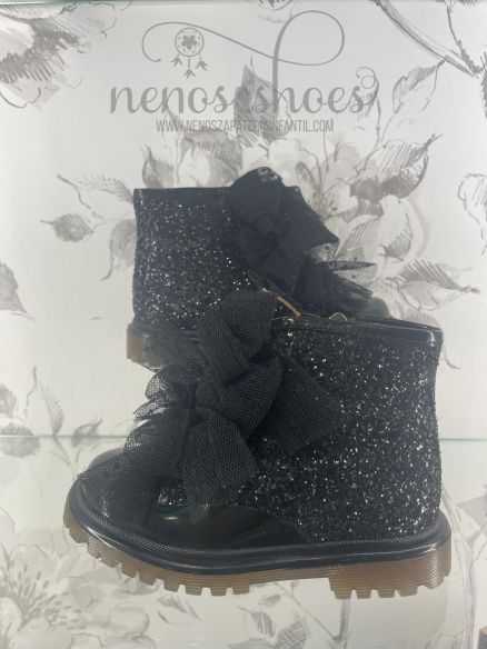 Botas Eli glitter lazos