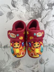 Zapatillas casa Garzón Croko azul-rojo 2