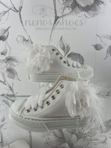 Zapatillas Eli flor blanco